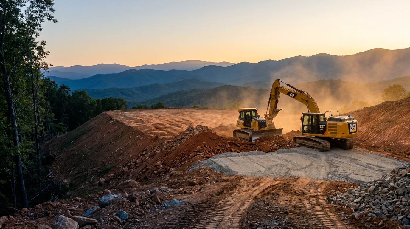 Ridgeline Grading jobsite in Western North Carolina